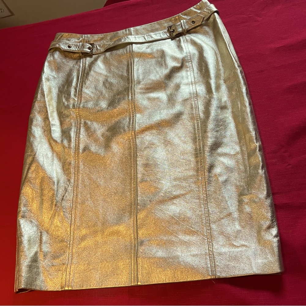 James Perse - Gold Leather Skirt
